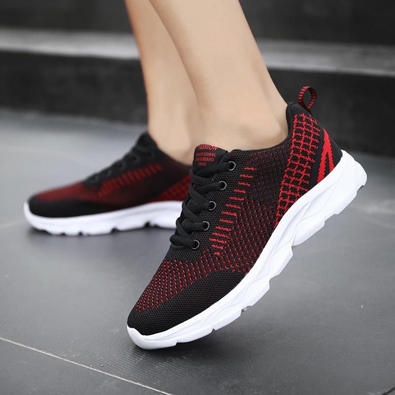Fashion Women Casual Shoes Fashion Breathable Walking Mesh FlatShoesSneakers White Female Footwear