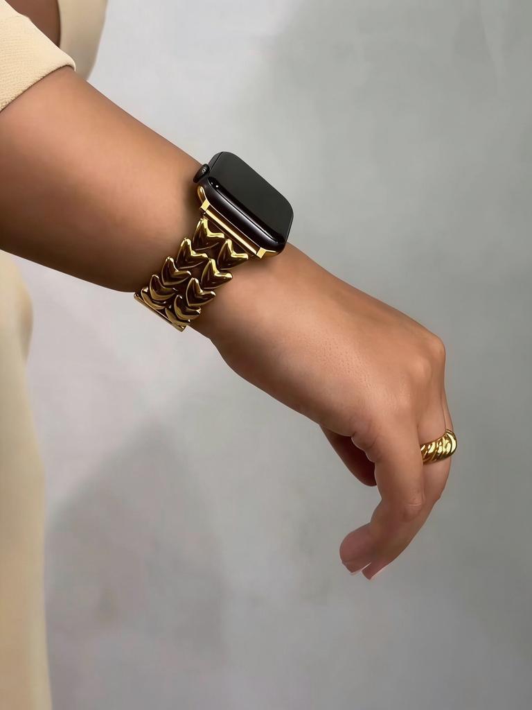 Overlegen Luksus rustfritt stål lenke for Apple Watch-rem Serie S11/10/8/7/9 40mm 41mm 38mm 42mm 44mm 45mm 46mm Stropp