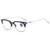 Reading Glasses for Men Business Half Metal Frame Presbyopic Eyeglasses Vintage Anti Blue Light Farsighted Eyewear +1.0 To +4.0