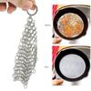 Stainless Steel Chainmail Cast Iron Cleaner - Durable, Non-Scratch Kitchen Tool