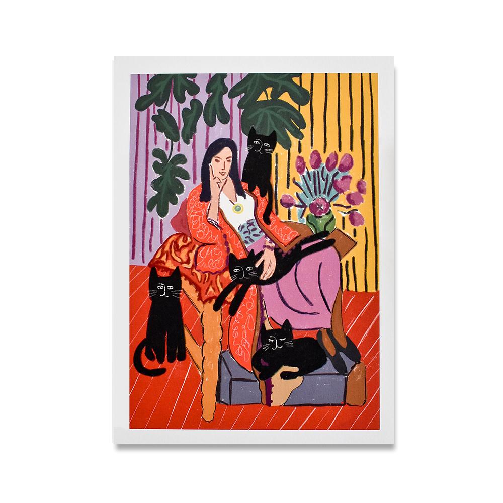 Klasyczny Artysta Klimt Kot Pocałunek Obraz na Płótnie Druk Plakat Sztuka Abstrakcyjna Zdjęcia Picatso Dama do Salonu Dekoracja Domu Bez Ramy