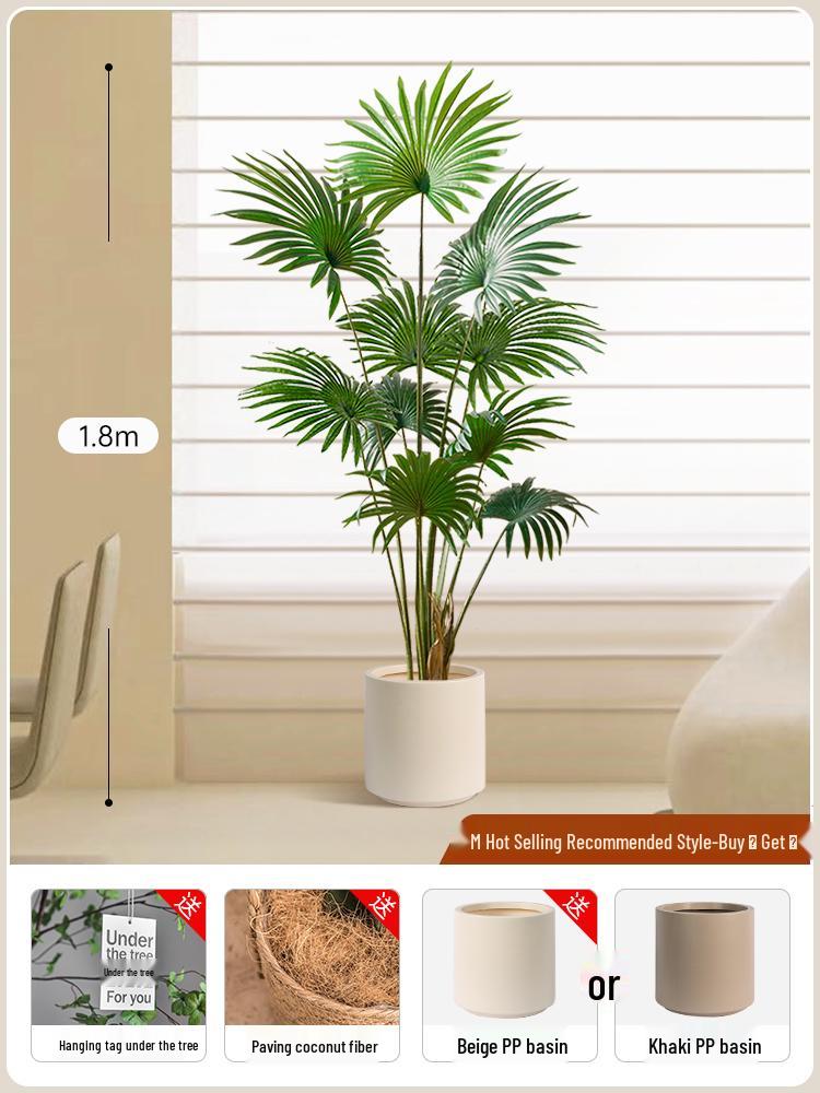 Large Luxury Faux Livistona Flower: Indoor Green Plant Floor Decoration
