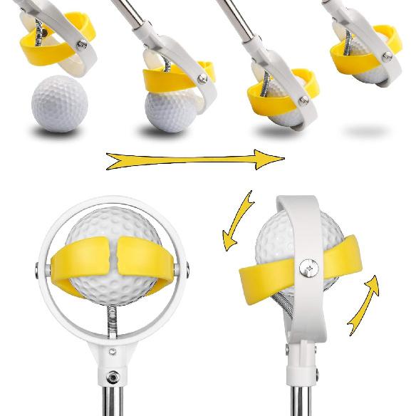 Golf Ball Retriever, Golf Balls Retrievers Telescopic for Water with Spring Release-Ready Head, Ball Retrievers Tool Golf with Grabber Tool, Golf