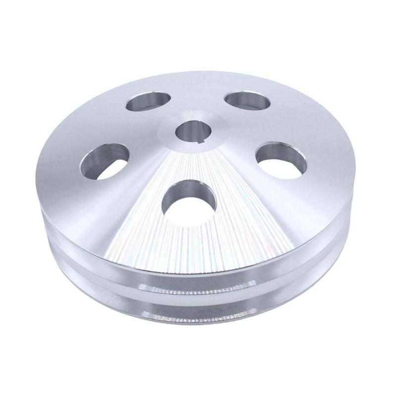 Chrome Double Groove Steering Pump Pulley Replacement Spare Part Durable Aluminum Alloy for Chevrolet Hydraulic System Repair