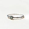 47Bag 925 Silver Green Diamond Ring Hazella