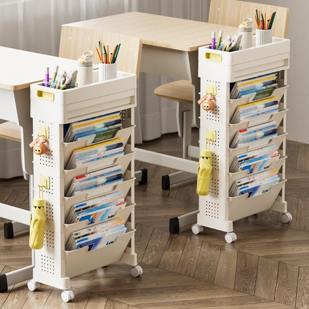 Mobile Storage Holders Book Storage Rack Floor To Table Book Stand Multi-layer Storage Rack Textbook Organizing and Storage Rack