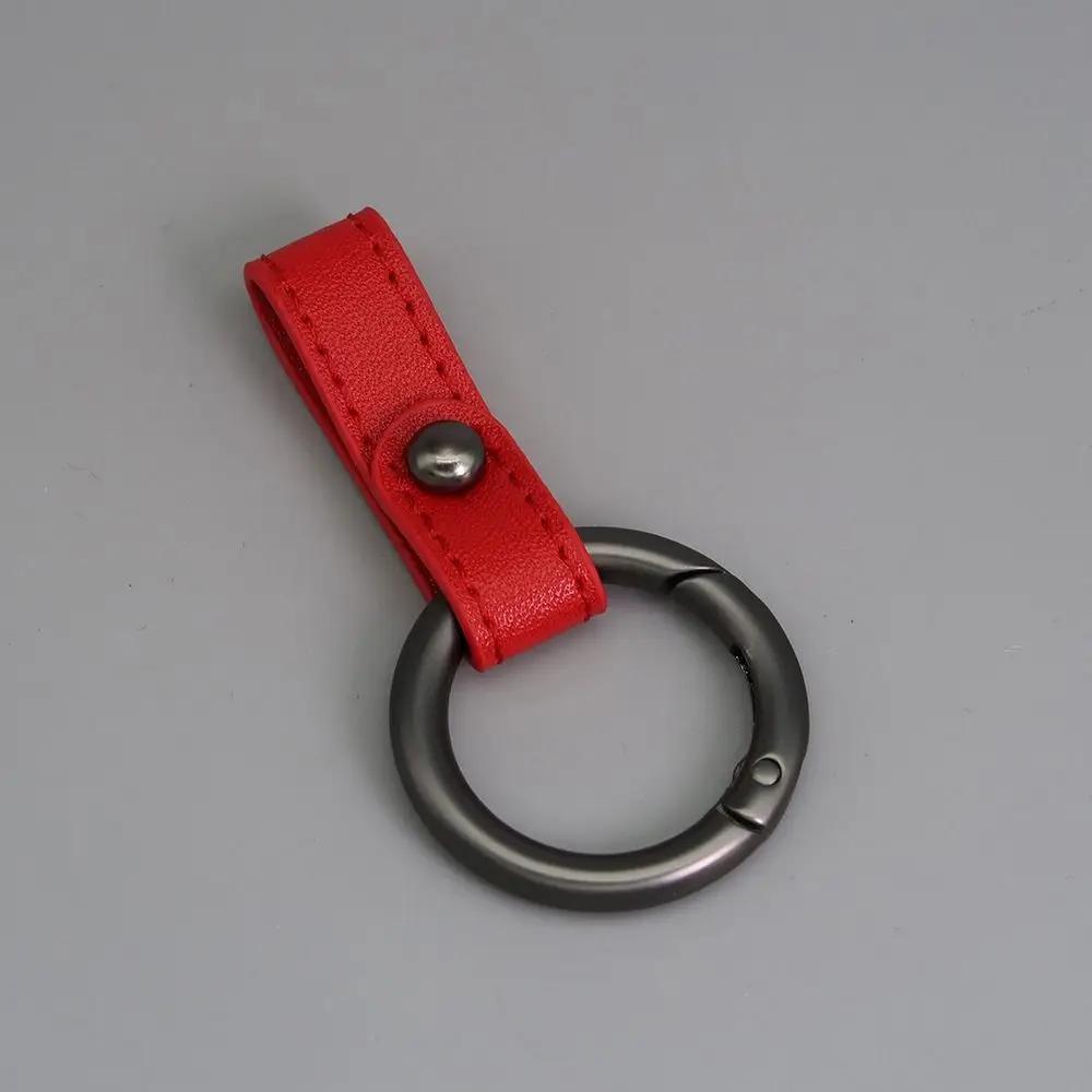PU Leather Key Rings Zinc Alloy Ring Super Lightweight Cowhide Keychain Multi-purpose Man Car Keychain Outdoor Tool