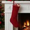 Knitted Stocking 18 Inches Knitted Xmas Stocking Large Size Candy Gift Bags for Mantels Christmas Tree Family Holiday Decor