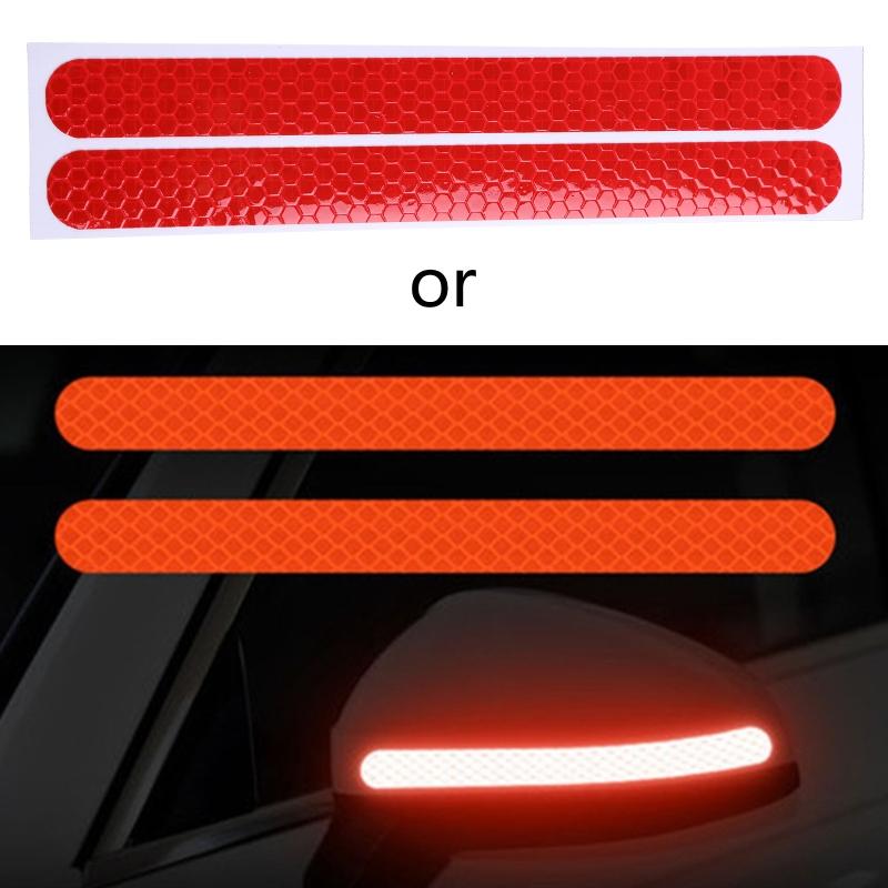 

2Pcs/Set Car Reflector Sticker Multi-Color Automobile Rearview Mirror Reflective Strip Auto Exterior Protect Accessories серебро белый