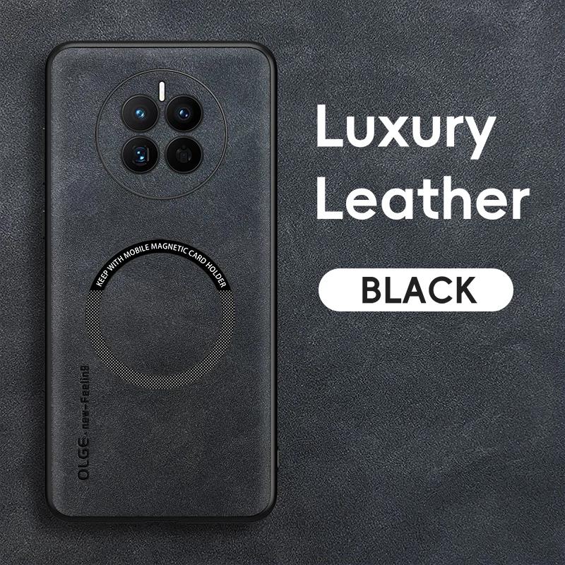 For Huawei Mate 50 50 Pro 50E Fine Hole Sheepskin Magnetic TPU Soft Edge Anti-Drop Anti Fingerprint Phone Case