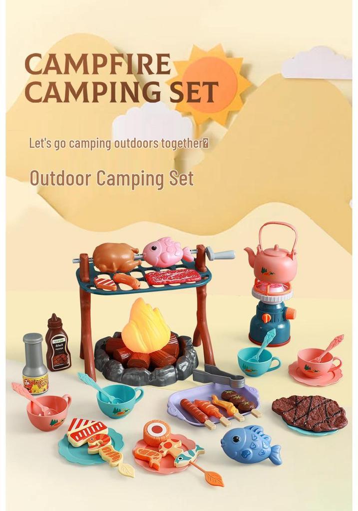 Children's Adventure Camping Light & Sound Set - Pretend Play Bonfire & BBQ Toy