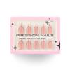Elegant Gold-Curved French White Marble Wearable Nail Art Tips