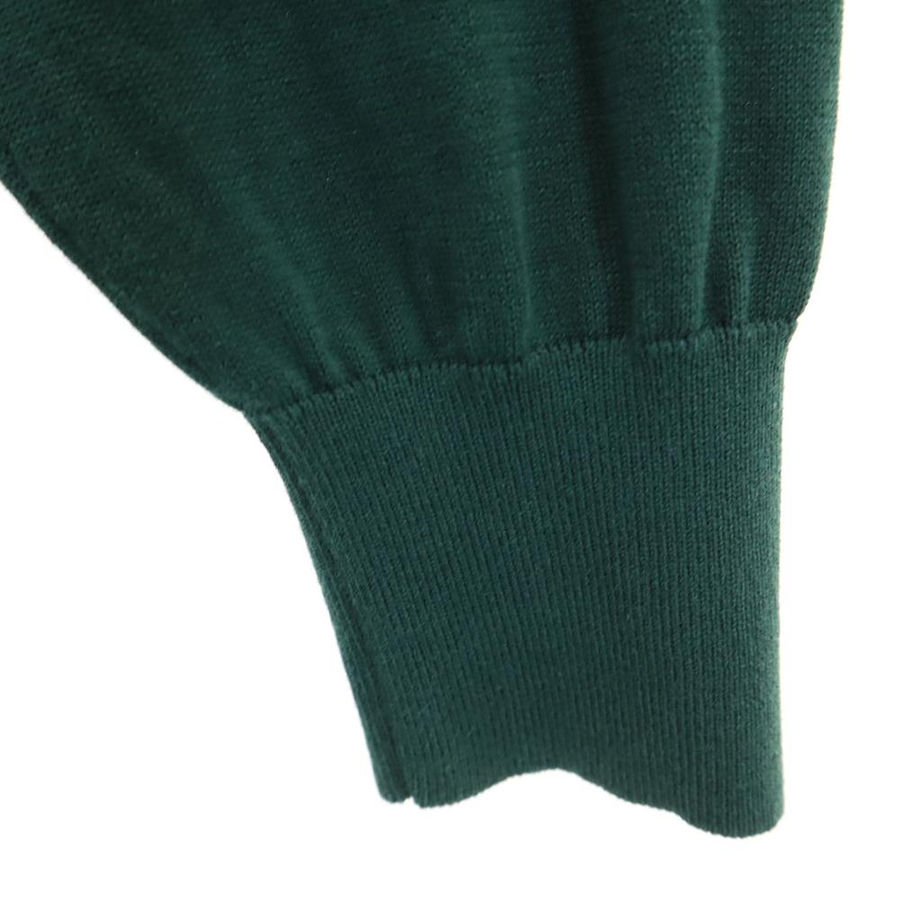 TOGA PULLA Border Pattern Long Sleeve Sheer Knit 36 Green Women Used