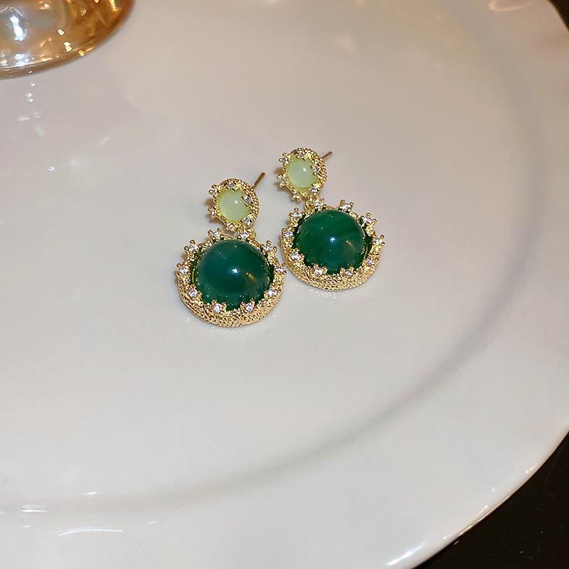 GemChic Women's Earrings Fashion Ear Stud Needle Embed Zircon Imitation Pearl Geometric Earrings Versatile Birthday Christmas Jewelry Gift