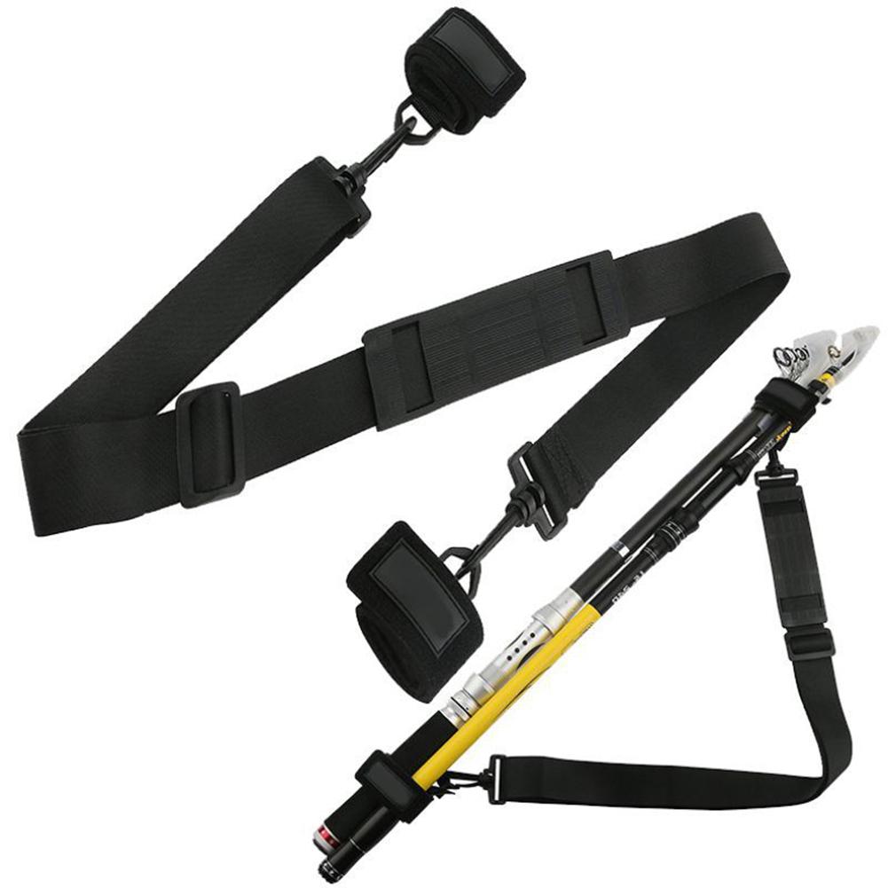 Fishing Rod Fixed Belt Portable Outdoor Waist Strap Adjustable Shoulder Strap Fishing Tool Fishing Rod Accessories 3.8 x 120cm