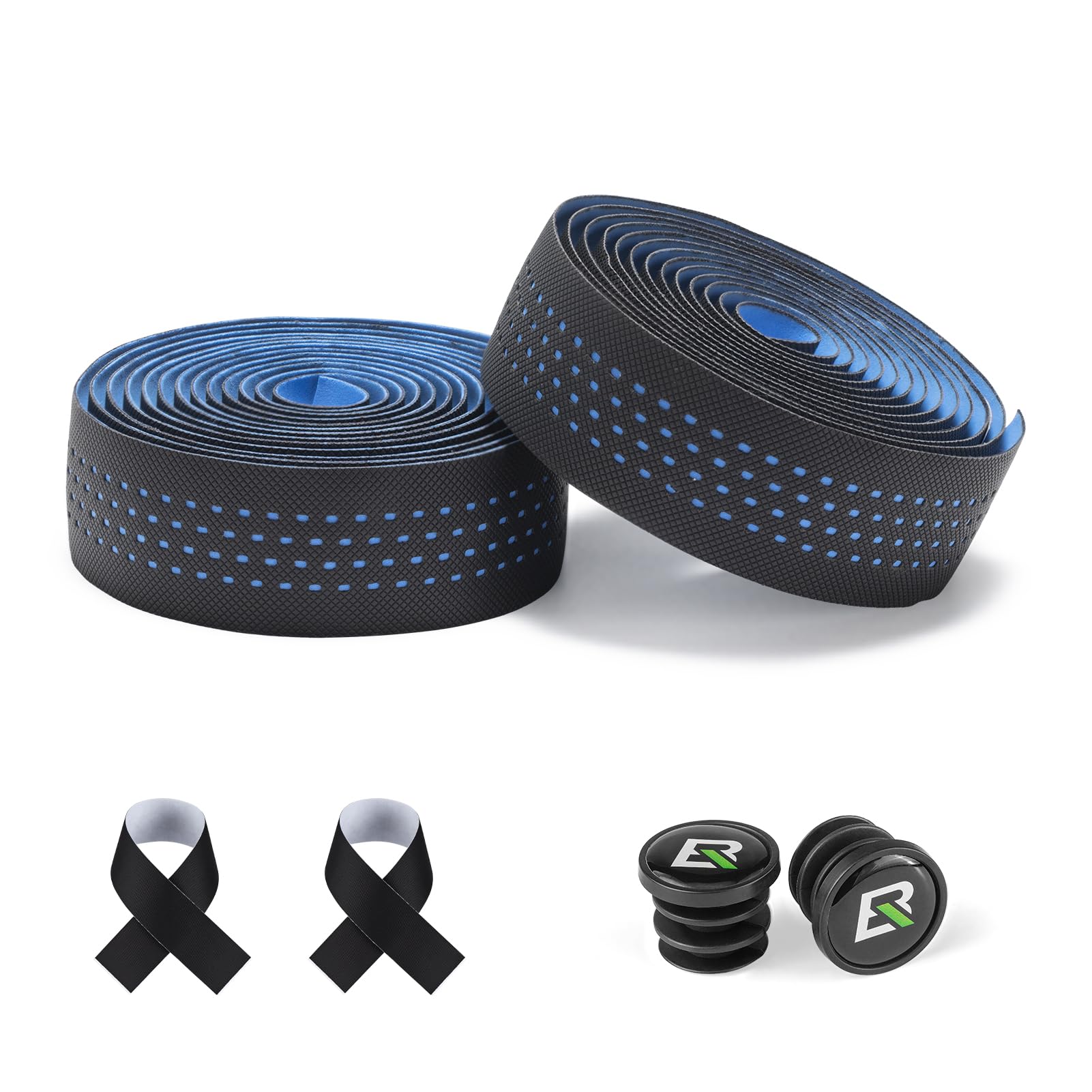 

ROCKBROS Road Bike Bar EVA Bicycle Grip Shock Set of with End Available in and Blue Tape, + PU, Tape, Absorbing, Cushioned, Anti-Slip, 2, Breathable, синий