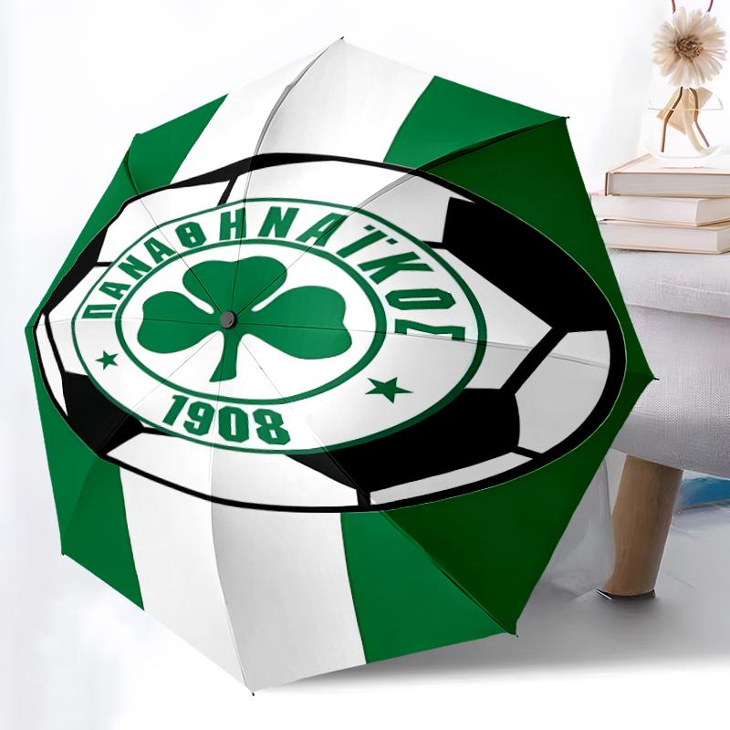 Printed Panathinaikos FC Printed Folding Umbrella,Outdoor,Leisure,And Travel Umbrella,Durable Umbrella Fabric,Birthday And Holiday Gift