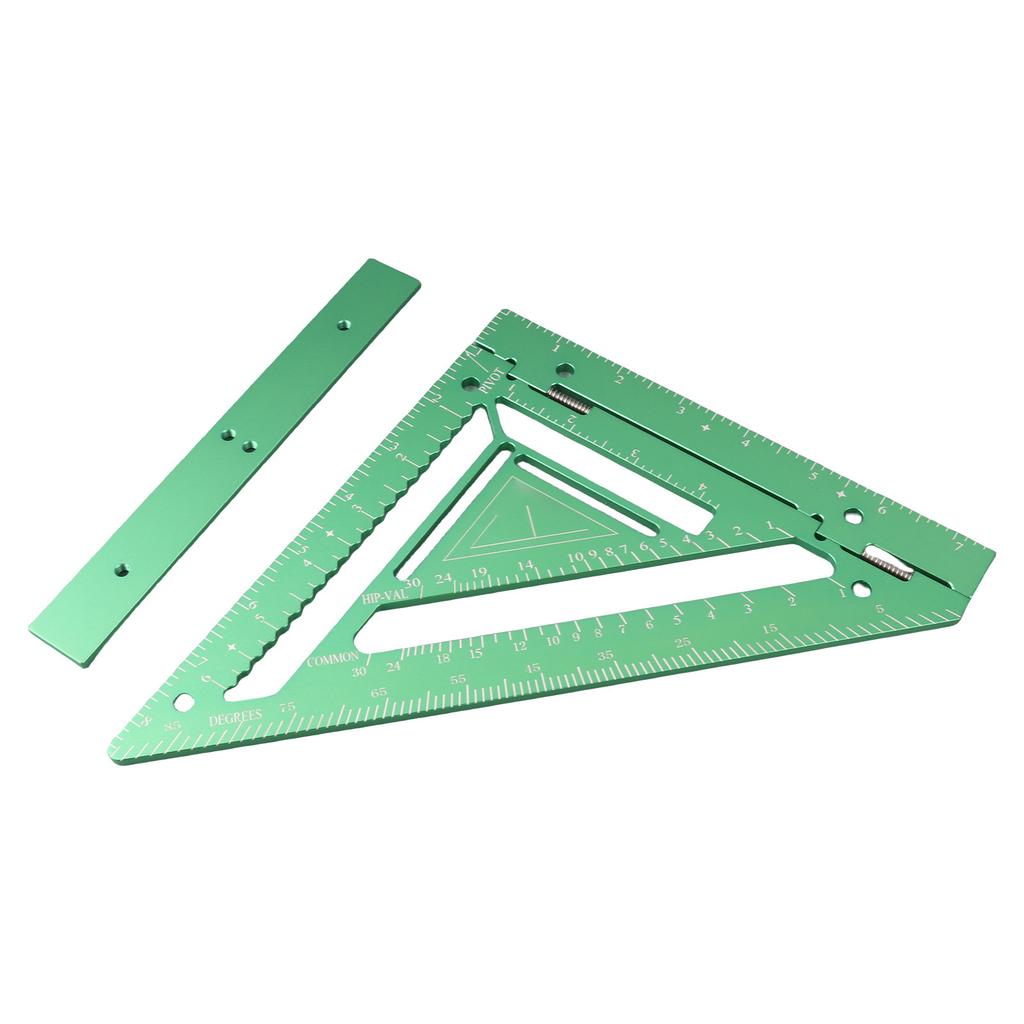 Rafter Square Tool Aluminum Alloy Woodworking Square Ruler with Jig Block Fixing Screw for