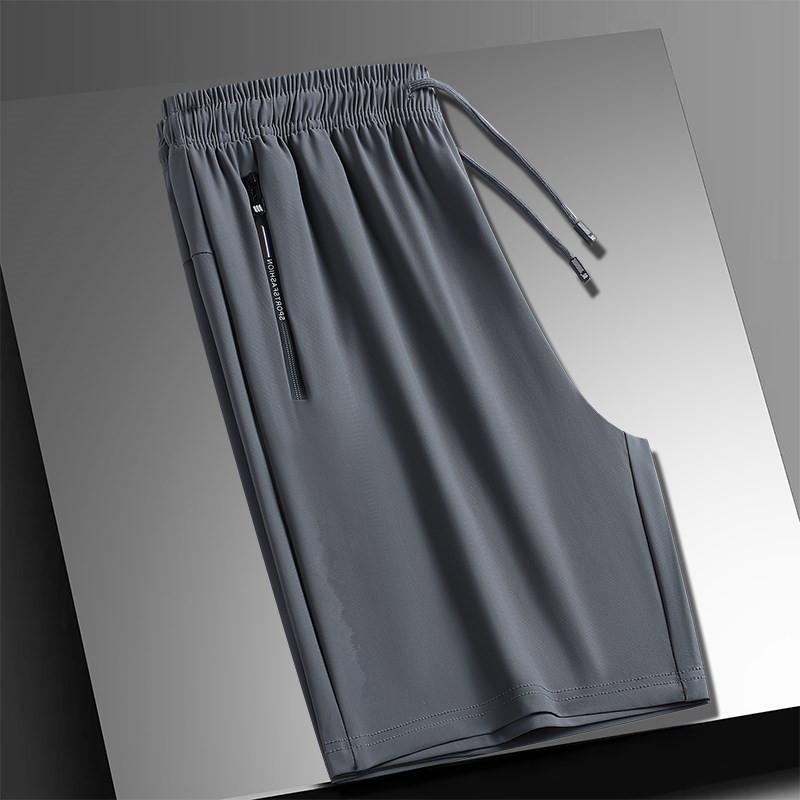 Ledové hedvábné šortky Pánské letní Tenké svrchní oblečení Rychleschnoucí Volné Rozdělené Kalhoty Běžné Pánské Běh Fitness Sportovní Střední Kalhoty