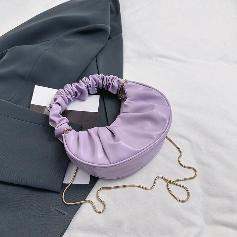 Trendy Black Moon Bag Stylish Chain Shoulder Bag Versatile Fashionable Handbag