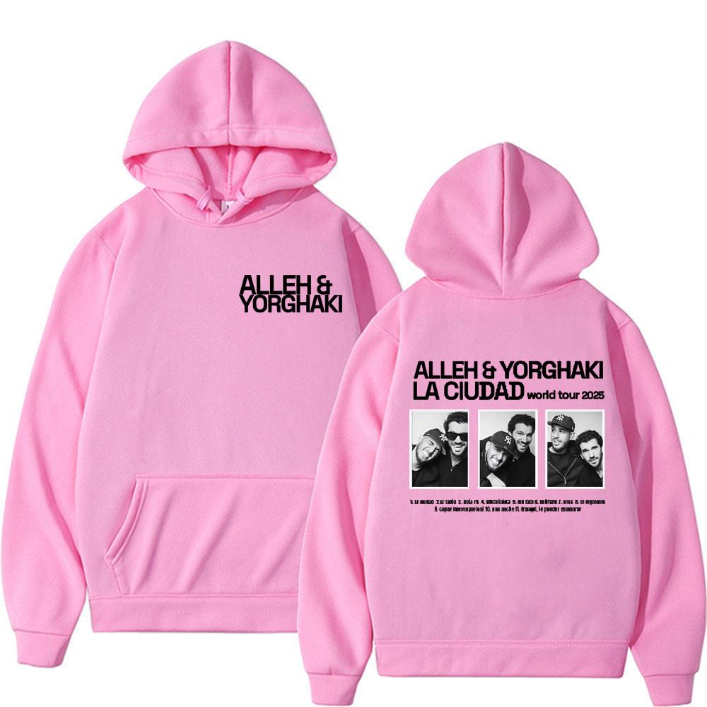 Alleh & Yorghaki La Ciudad Worid Tour 2025 Merch Hoodies Men's Clothing Long Sleeve Hip Hop Hoodie Vintage Sweatshirt Streetwear