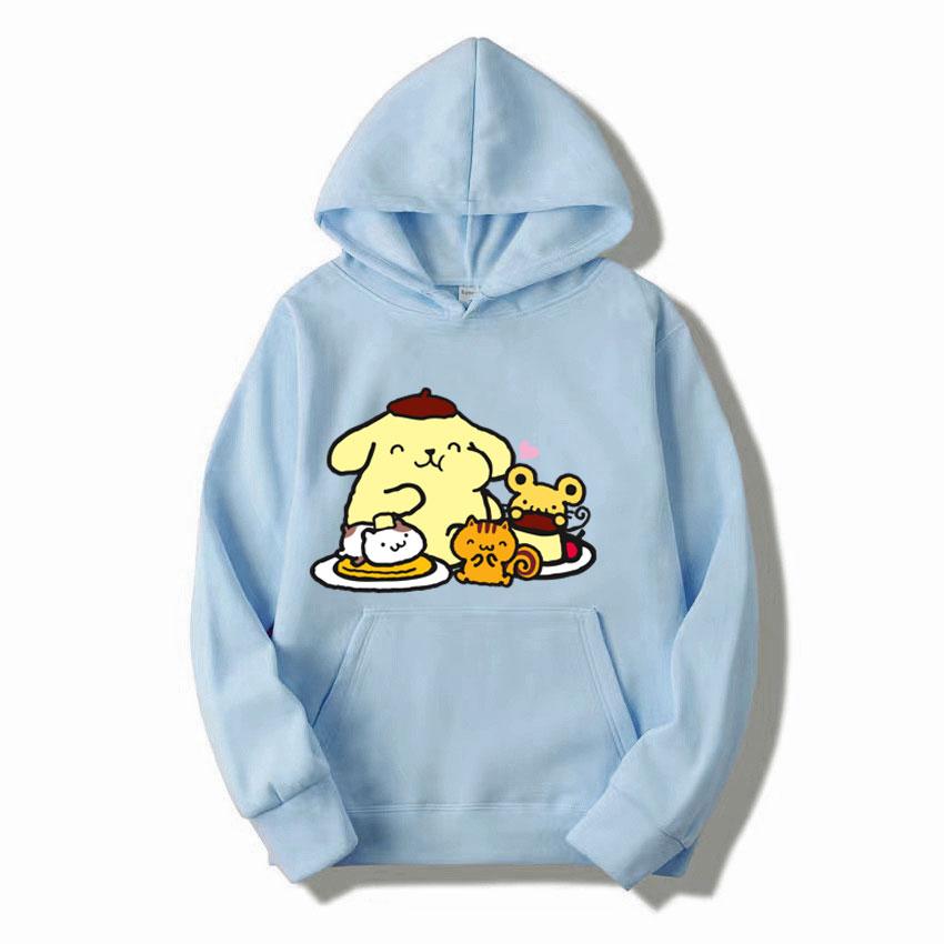 2025 new fashion Men's and women's hooded sweatshirts Purin cartoon fluffy sweater couple's yellow sportswear spring autumn