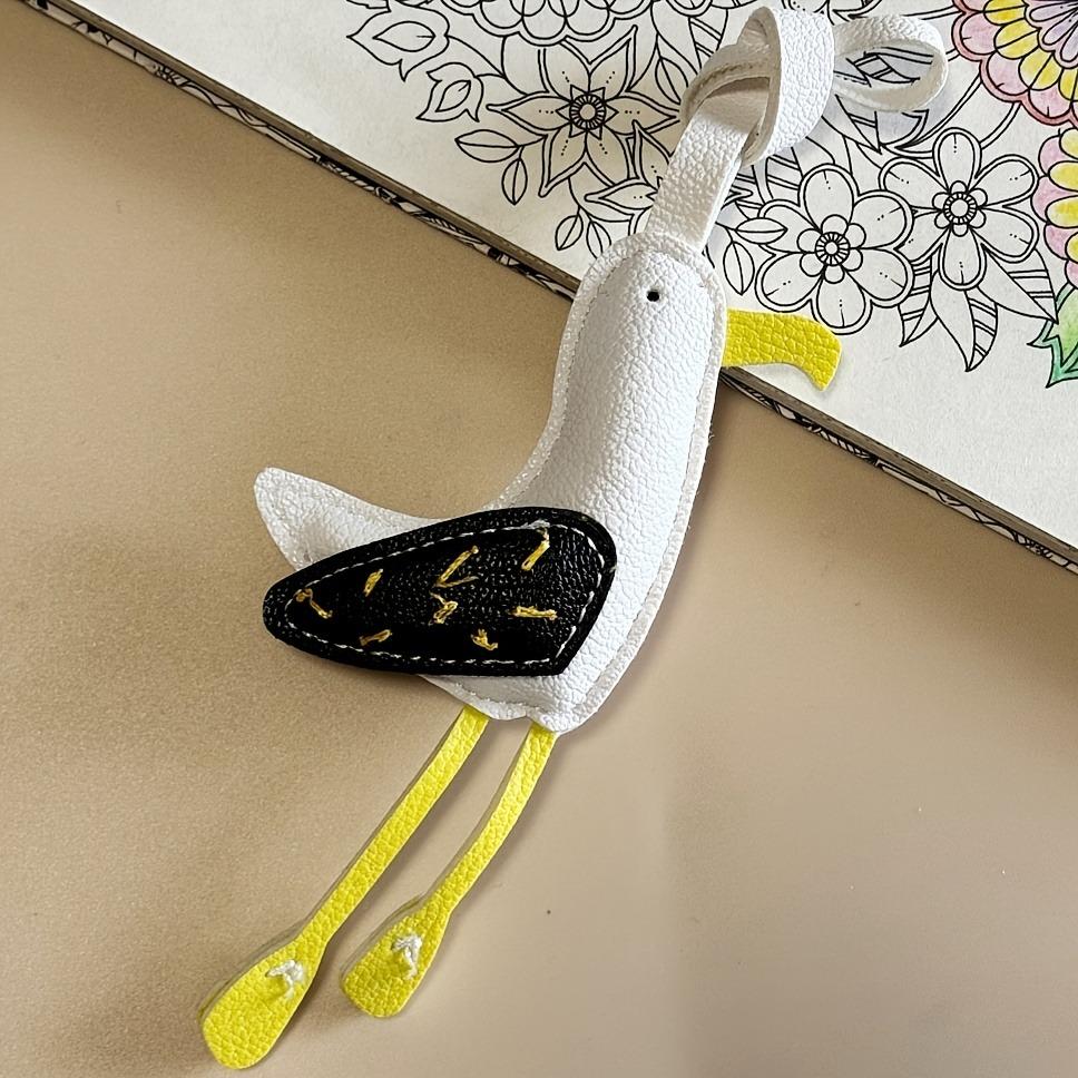 Cute Seagull Shaped Pendant Soft PU Leather Material, Colorful Ornament Ideal for Bag and Keychain Decor