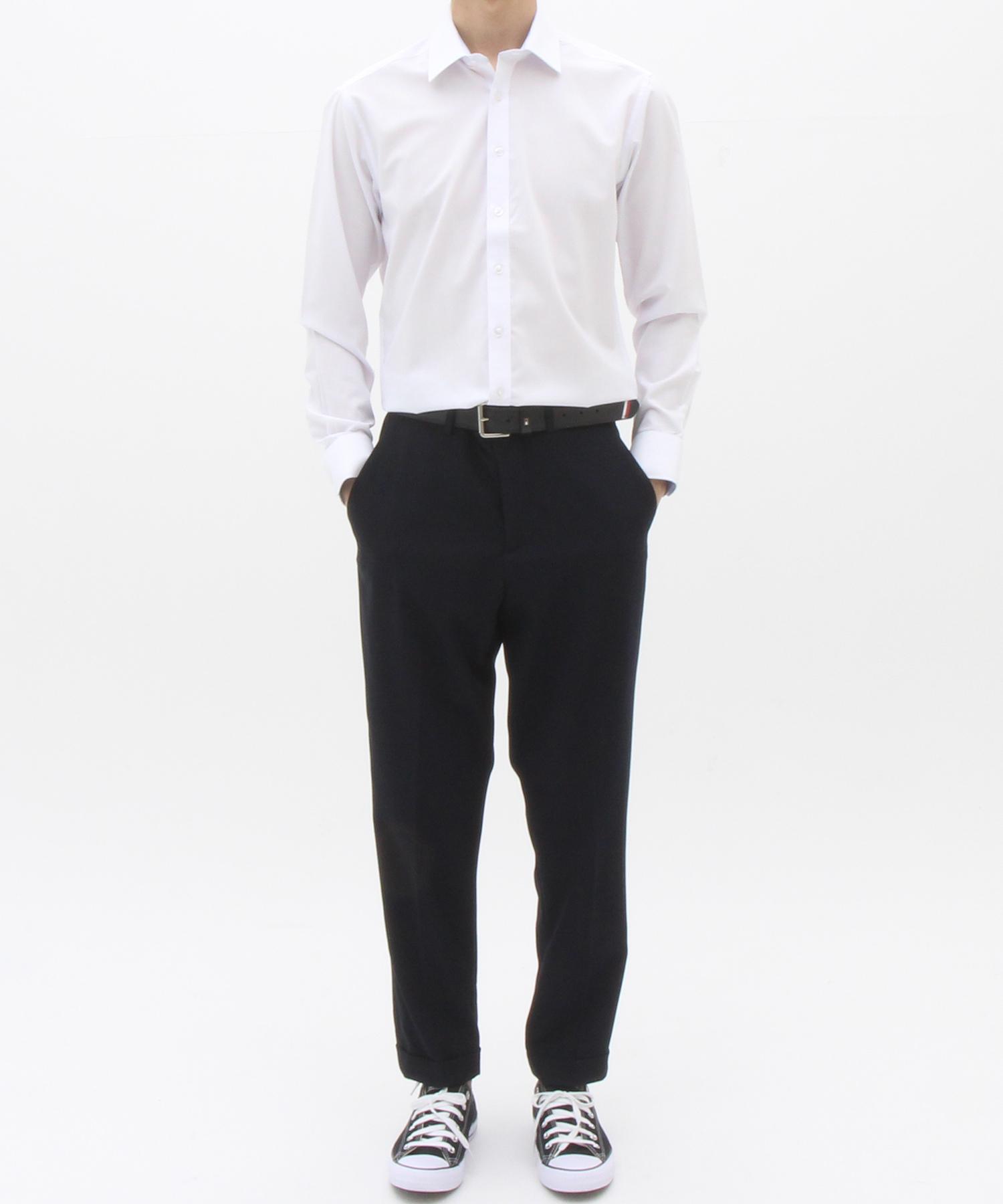 The Shirt Studio White Slim Fit Rayon Blend Solid Shirt 95