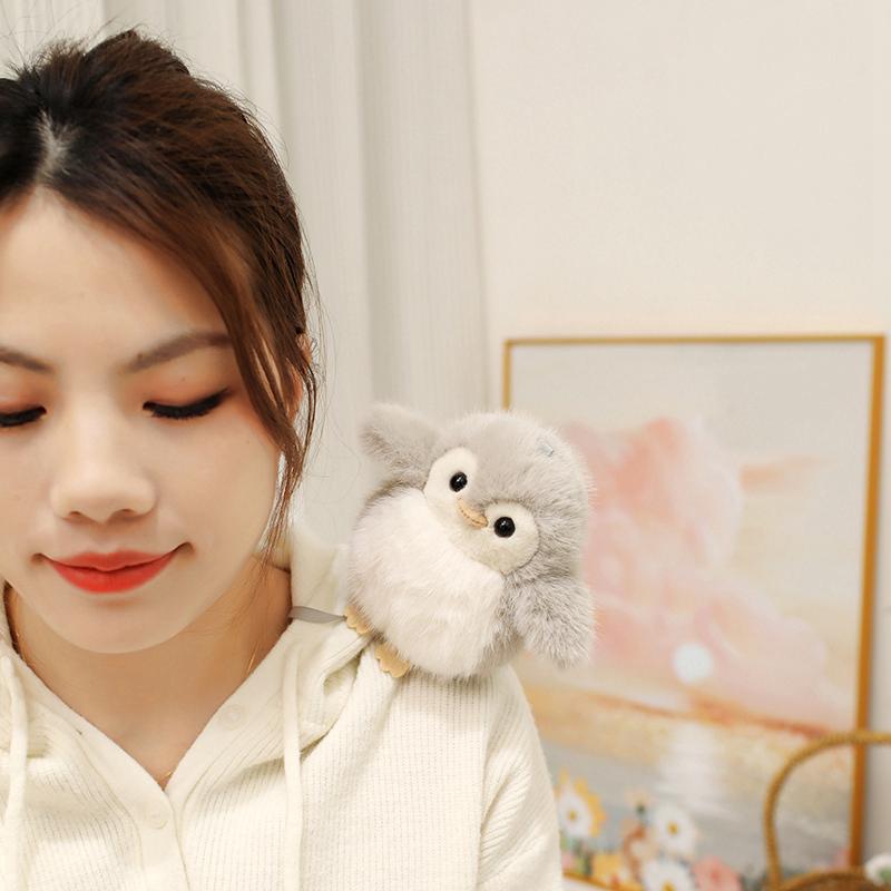 Kawaii Penguin Magnetic Shoulder Plush Toys Cartoon Bird Owl Clip on Shoulder Plush Doll Stuffed Decor Friends Creative Gifts