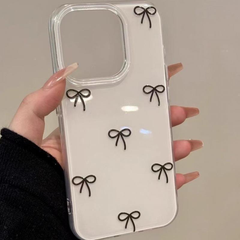 Apple 17 Pro Max Bowknot Phone Case, Compatible with iPhone 16, IMD Design, White Background, Style 15 & 14, Cross-border 13.