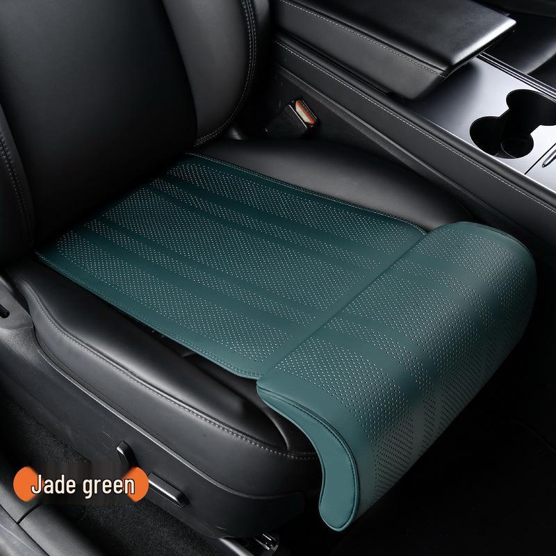 Universales Leder-Autositzkissen mit Beinstütze – Perforiert, Atmungsaktiv, Ganzjahresdesign