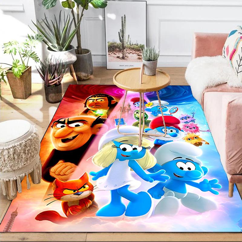 Blue Smur-f Characters Area Rug Suitable for Indoor And Outdoor,Carpets for Kitchens, Homes, Offices, Living Rooms,Home Decor,Christmas Gift