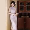 Purple sleeveless national style new Chinese daily Suzhou long cheongsam improved young 1011 new women's high sense