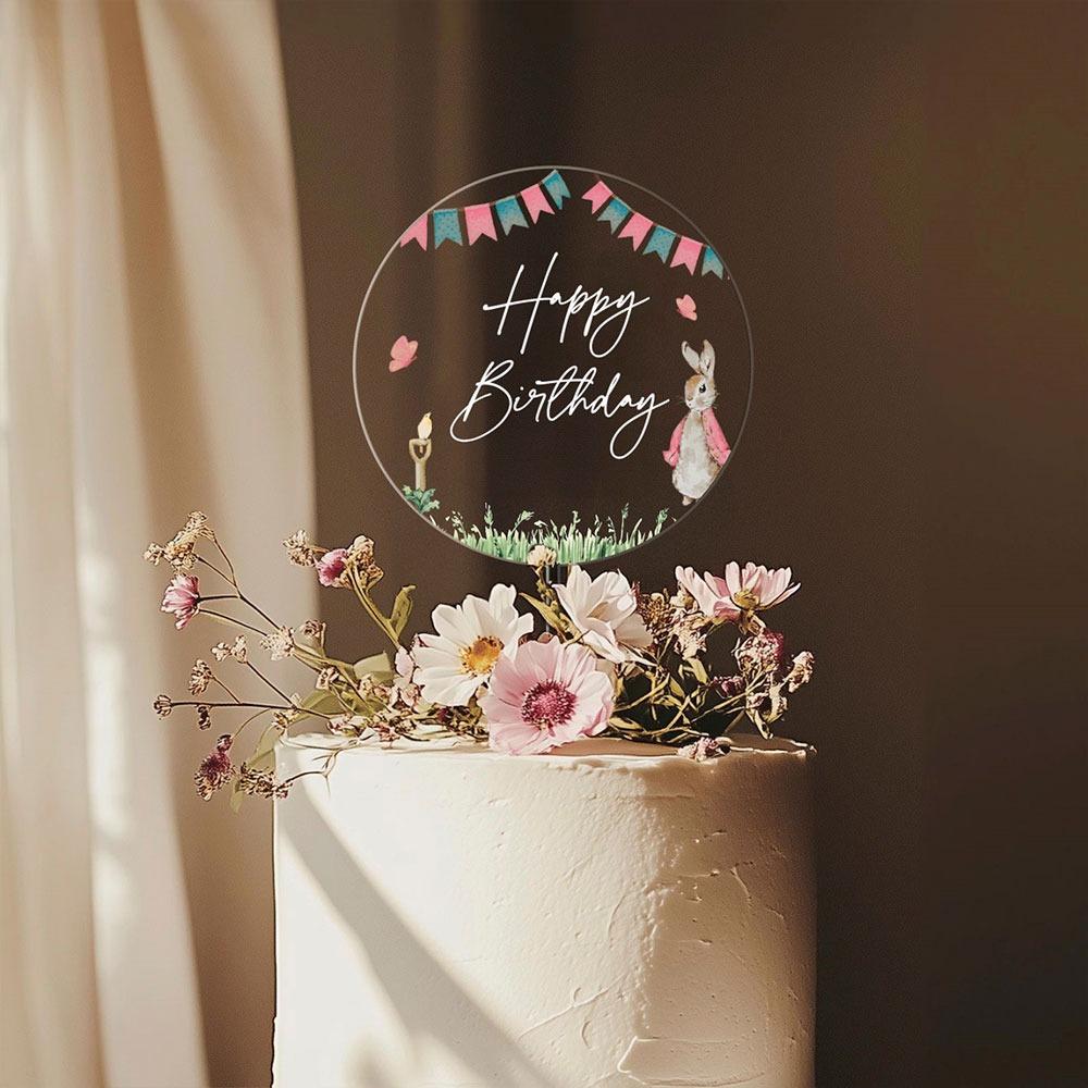 Acrylic Wedding Cake Toppers Multicolor Cake Decorative Card Baking Ornament