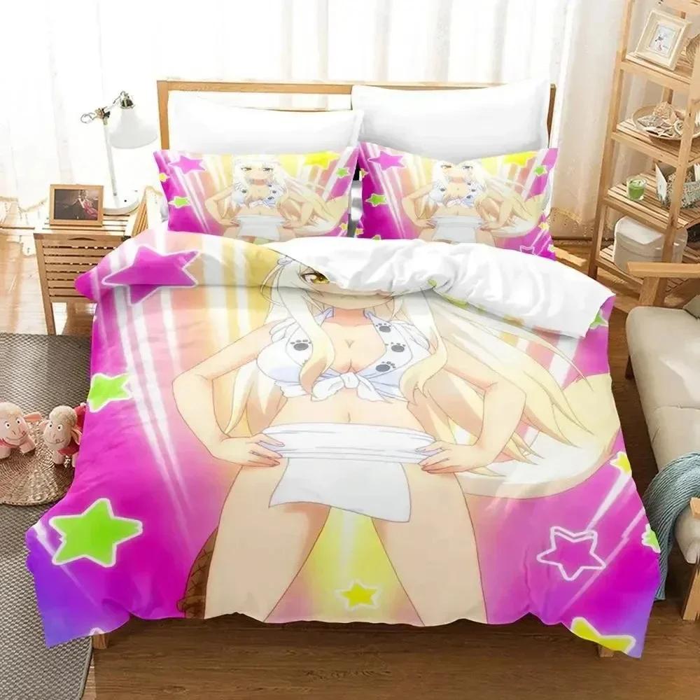 3D Print   NEKOPARA OVA Bedding Set Printed Bed Set With Pillowcase Bed Duvet Cover Soft Queen King Size Bedclothes Home