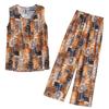 Summer Two Piece Set for Women Clothes Sleeveless Plus Size Elegant Casual Pants Sets