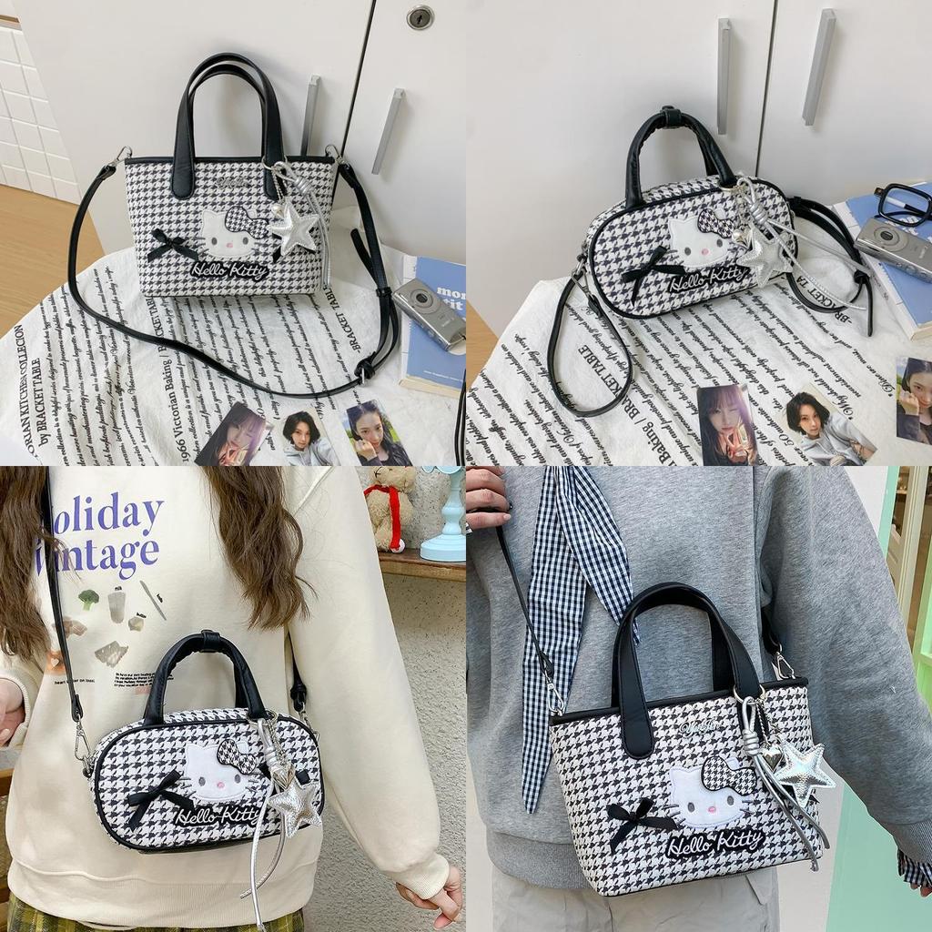 Canvas Handbag With Zipper Closure For Daily Use And Cute Cat Design
