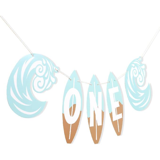 Surf Happy Birthday Banner - Surf 1st Birthday Decorations,The Big One Wave First Surfboard Banner,Beach Party Decorations (surfbirthday) surf one