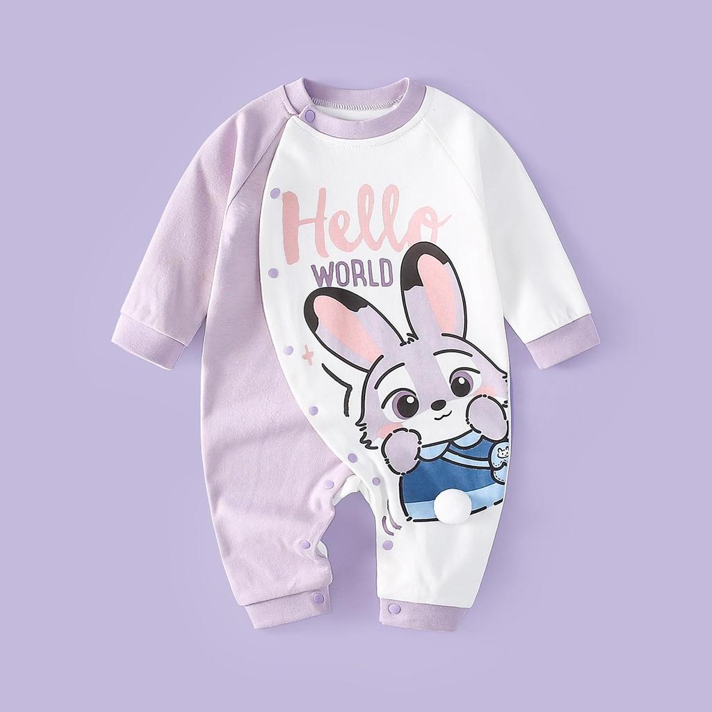 Unisex Cotton Baby Romper - Spring/Autumn Cartoon Onesie for Newborns