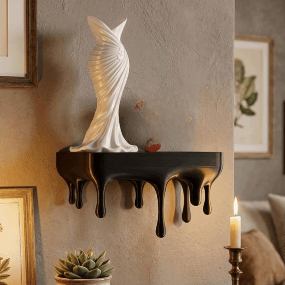 Plastic Melting Wall Shelf Wall-Mounted Display Stand Unique Drip Floating Shelf Bedroom Decor