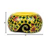 Ceramic Attractively Hand Painted Gorgeous Stoneware Yarn Ball Storage Bowl with Innovative Dispensing Curl (Medium, Yellow Shrubs)
