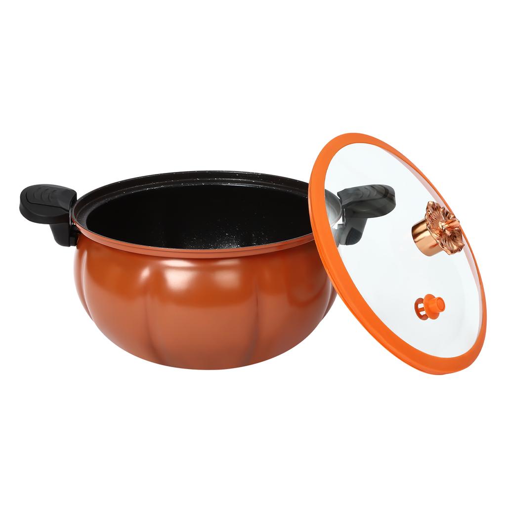 8L Micro Pressure Cooker, Pumpkin-Shaped Non-Stick Pressure Pot with Transparent Lid, Small Gas Pressure Cooker for Home
