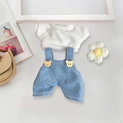 Mini 6 Zoll Puppenkleidung,Puppenhose Outfit Set,Mütze,Kleidung,Entzückendes Mädchen Geschenk,T-Shirts,Mädchen