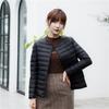 Feather new women's 90-fleece women's clothing round neck V-neck long-sleeved liner solid color down jacket simple coat