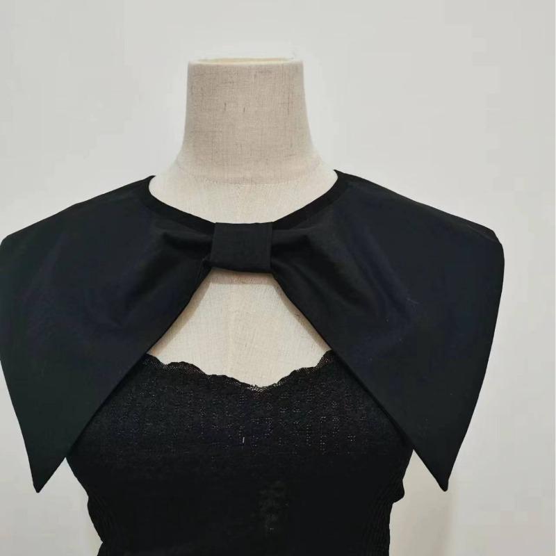 

New large pointed collar exterior paired with decorative shawl versatile skirt elegant collar bow age-reducing large collar