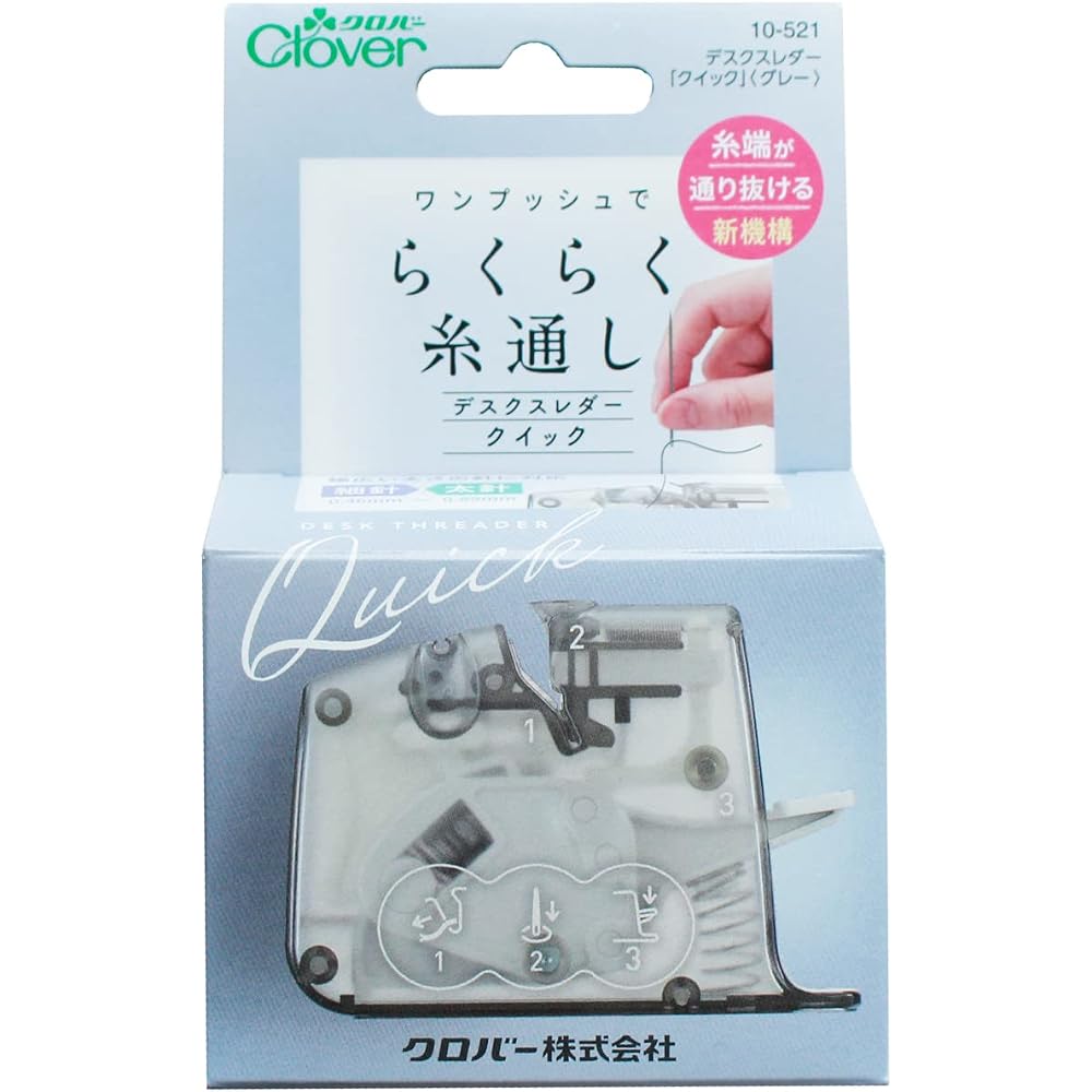 Clover (Clover) Desk Threader [Quick] Compatible Needle 0.46mm-0.89mm Gray CL10-521
