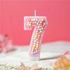 Pink Macaron Foam Number Candles 0-9 for Girls' Birthday Cake Decoration