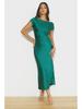 Elegant Satin One-Shoulder Fishtail Dress - Backless Slim Fit Design