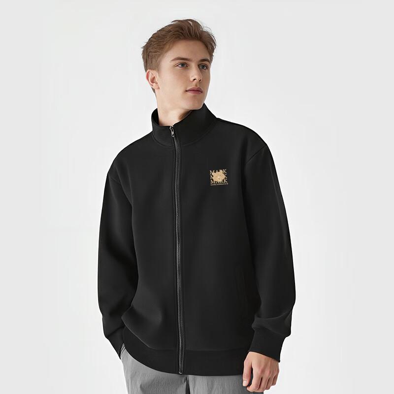Mark Fairwhale Herren Schwere Jacke mit Stehkragen und Buchstabenaufdruck Sweatshirt