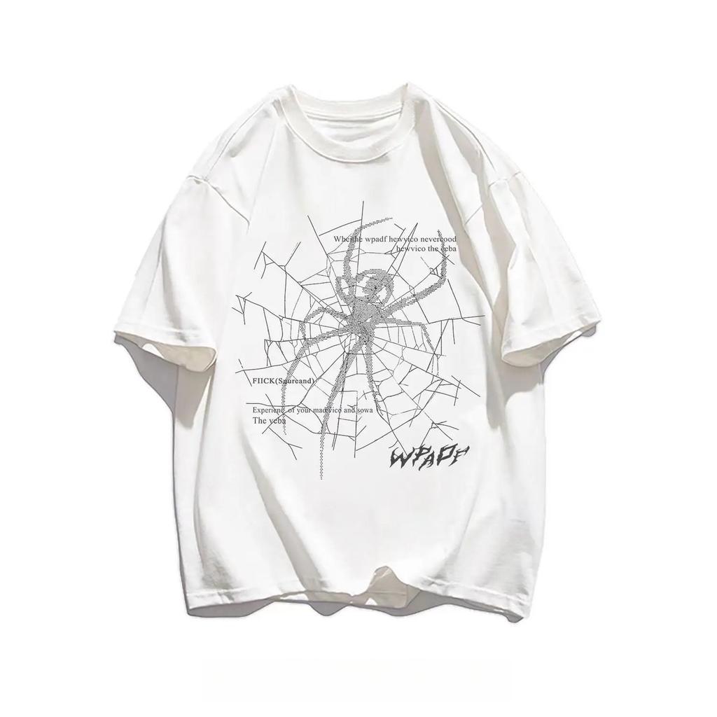 Men's T-shirt, Short-sleeved, Thin in Summer, Fashionable American Casual Round-neck Top, Loose and Easy To Match,HipHop T-shirt